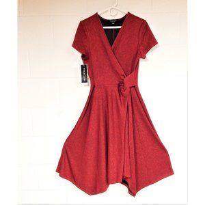 Perceptions Short Sleeve High-Low Fit & FlareDress